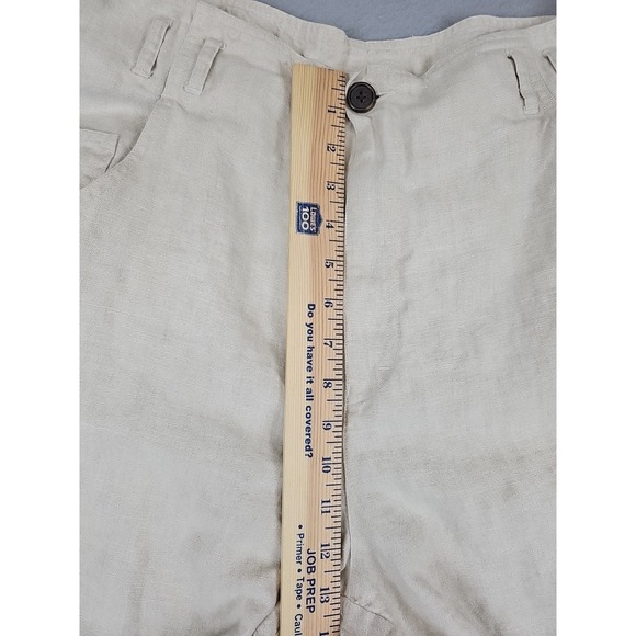 VTG Banana Republic 100% Linen Wide Leg High Waist Pants Size 12 31x28 Beige Y2K - Picture 4 of 9